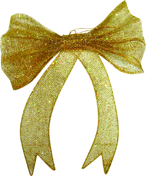 [XQ047-GD] 20cm Mesh Bow - Gold