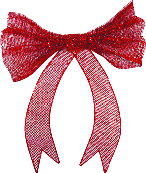 [XQ047-R] 20cm Mesh Bow - Red