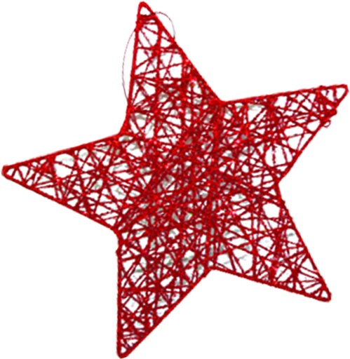 [XQ048-R] 20cm Mesh Star - Red