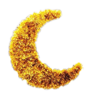 [RM109] Acrylic Crescent with Tinsel, 30cm