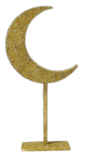 [RM116] 50cm Glittered Acrylic Crescent Centrepiece - Gold