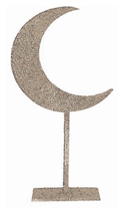[RM118] 40cm Glittered Acrylic Crescent Centrepiece - Silver