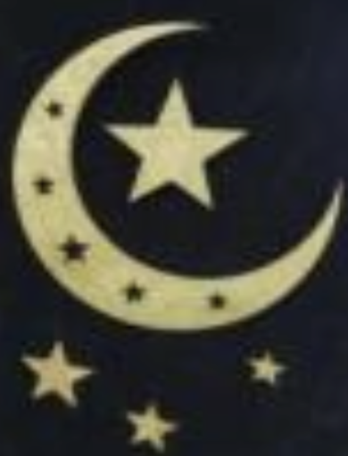 [RM135] Glittered Crescent with Star Centerpiece, 20cm
