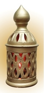 [RM170] 42cm High x 20cmD Traditional Arabic Clay Pot - Gold