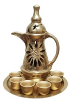 [RM171] 30cm High Traditional Arabic Tea Set - Gold