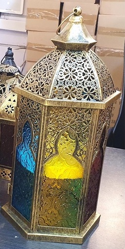 [RM176] 35cm Black-brushed Gold Lantern