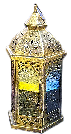 [RM177] 29cm Black-brushed Gold Lantern