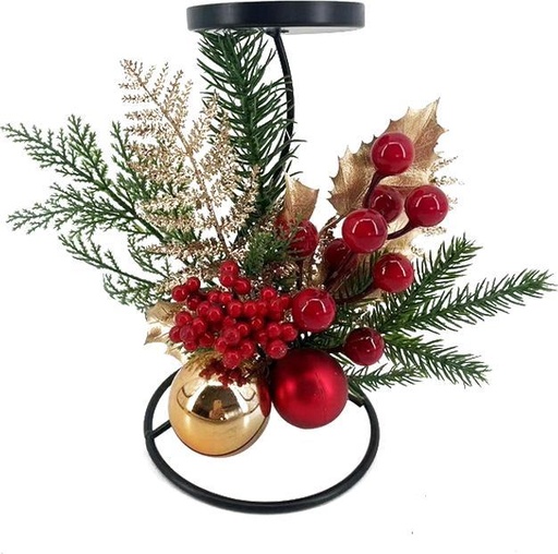 [EY211] Ball & Berry Candleholder, 23cm