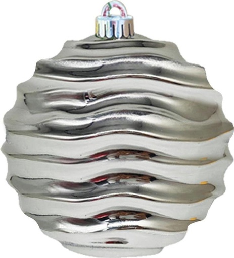 [GT021-S] 15cm Shiny Wavy Ball - Silver