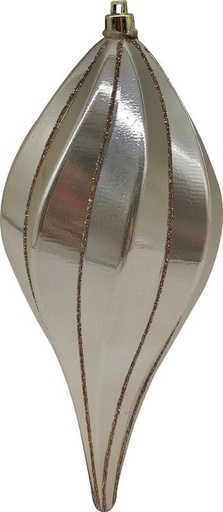 [GT049-S] 20cm Glittered Matte Drop - Silver