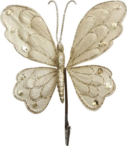 [HQ013-GD] Glittered Butterfly, 19cm