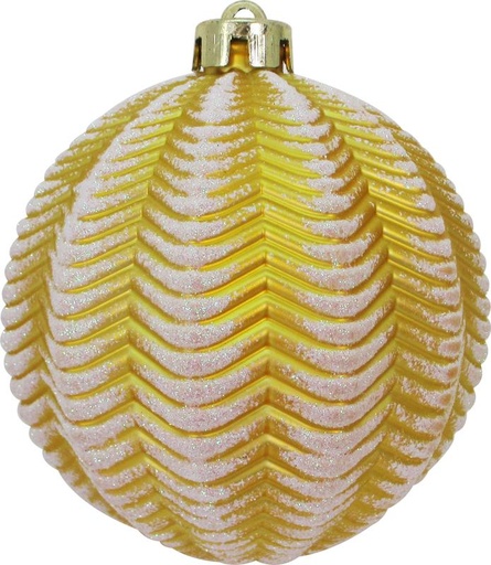[JN119-GD] 12cm Matte Ridged Ball- Gold