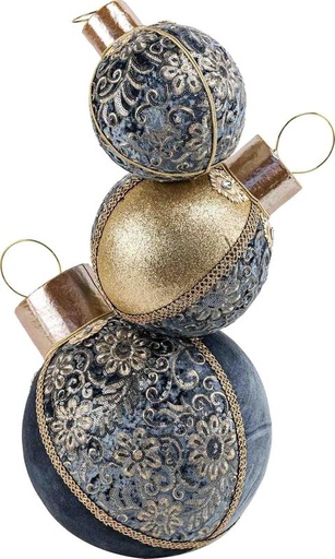 [LJ066] 60cm Stack of Baubles - Blue/Gold
