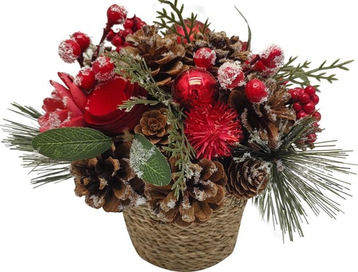 [SA083] Wintry Pinecone Centerpiece, 19cm