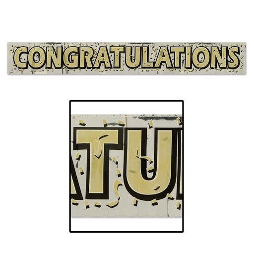 [50889] Metallic Congratulations Fringe Banner, 8" x 5'