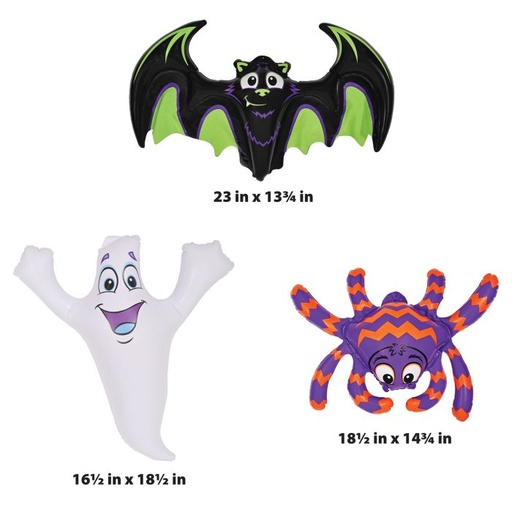 [00787] Inflatable Bat, Ghost & Spider; Size: 18 1/2" - 23"