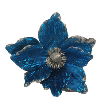 [EY117-T] Glittered Poinsettia, 23cm