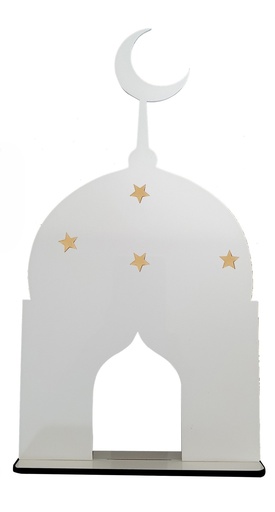 [RM218] 30cm High Acrylic Mosque Centerpiece, White