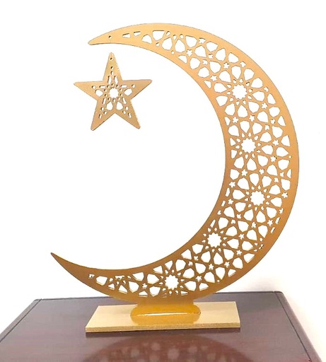 [REF159-120] 120cm Crescent with Star Centerpiece, Gold