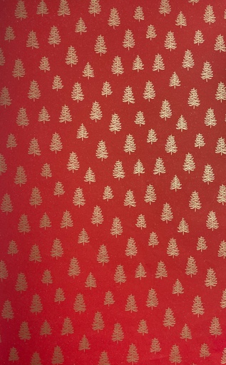 [LI057] 10m x 70cm Printed Gift Wrap - Red/Gold