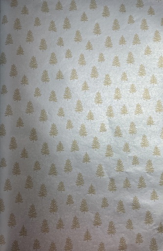 [LI066] 10m x 70cm Printed Gift Wrap - Silver/Gold