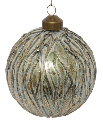 [DS003] 10cm Glass Ball - Green/Gold