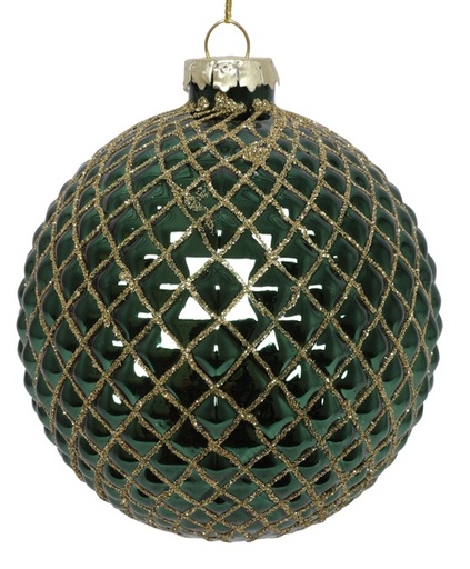 [DS005] 10cm Durian Glass Ball - Green/Gold