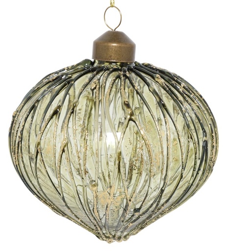 [DS016] 10cm Glass Onion - Green/Gold