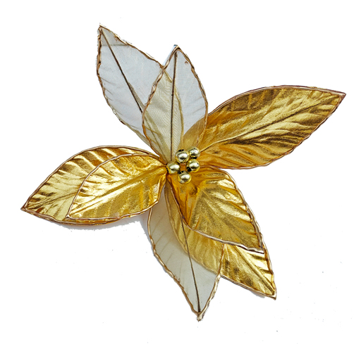 [DZ027-GD] 28cm Poinsettia - Gold