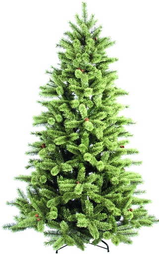 [HYGDCG1001C-07GT] 7' (2.1m) Flowered Needle Tree w/ Pine Cones, 132cm bottom diameter, 1192 Tips