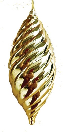 [GT081-GD] Ridged Oval Teardrop, 20cm