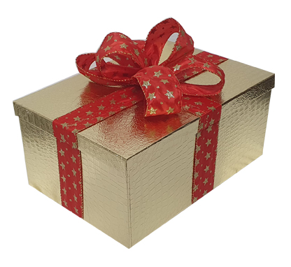 [AB011-M] L:34-41, W:24-29, H:14-18 cm Gift Boxes with Ribbon - Gold/Red
