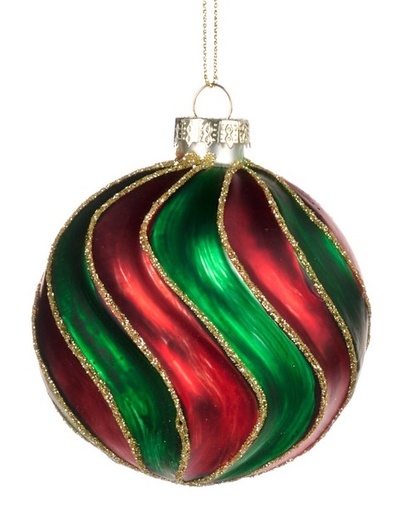 [GW015-A] Swirl Stripe Glass Ball, 8cm