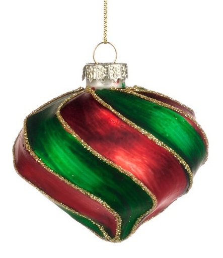 [GW015-C] 6cm Swirl Stripe Glass Onion - Red/Green/Gold