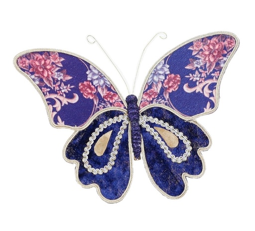 [GW021] 24cm  Fabric Floral Butterfly on Clip