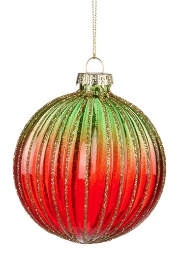 [GW024-A] Ribbed Gradient Glass Ball, 8cm
