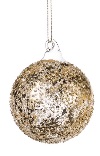 [GW025-A] 8cm Textured Glass Ball - Gold