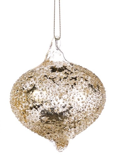 [GW025-C] 6cm Textured Glass Onion - Gold