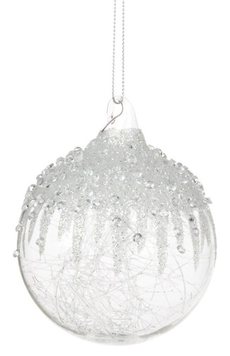 [GW029-A] 8cm Textured Glass Ball - Clear