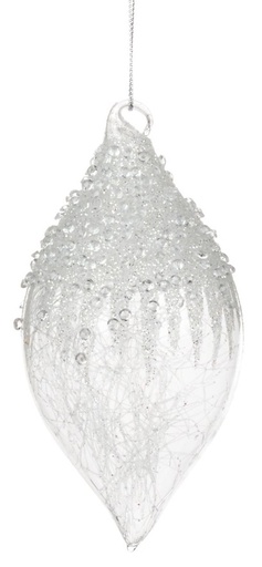 [GW029-B] Textured Glass Teardrop, 12cm