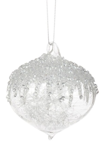 [GW029-C] 6cm Textured Glass Onion - Clear