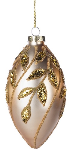[GW030-B] 12cm Studded Glass Teardrop - Clear
