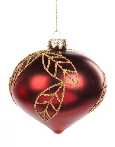 [GW035-C] Beaded Leaf Glass Onion, 7.5cm