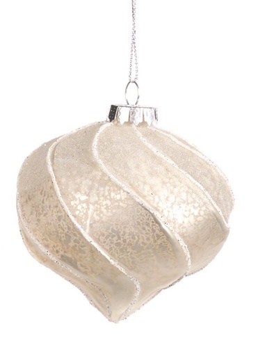 [GW040-C] 6cm Swirl Glass Onion - Champagne