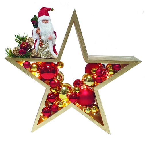 [REF253] Illuminated Star with Decor, 47.5cm